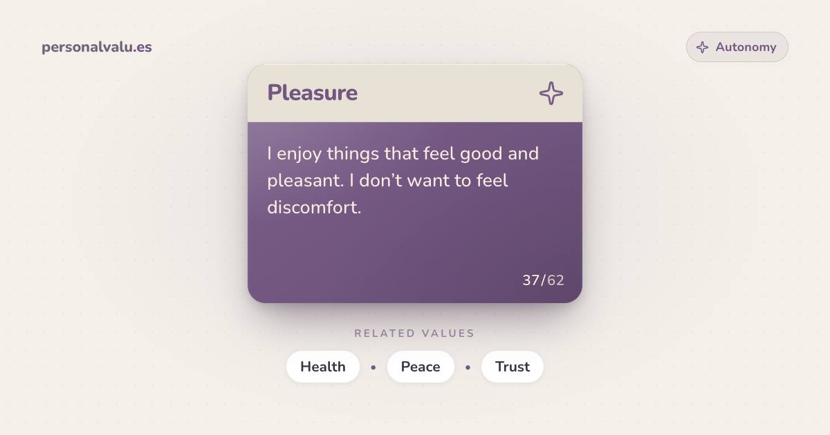 Pleasure - Meaning, Examples, and Related Values